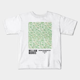 William Morris Willow Bough Leaves Textile Pattern Kids T-Shirt